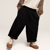 童装 新款 儿童春秋黑色裤 子中小童韩版 男童休闲裤 宽松长裤 2026春季