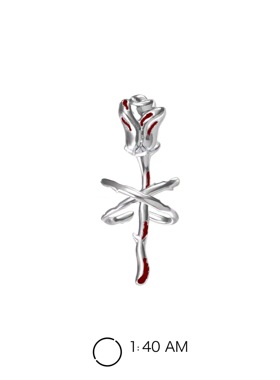 【清仓价】1:40AM 红色滴胶玫瑰耳夹无耳洞福音原创小众耳饰