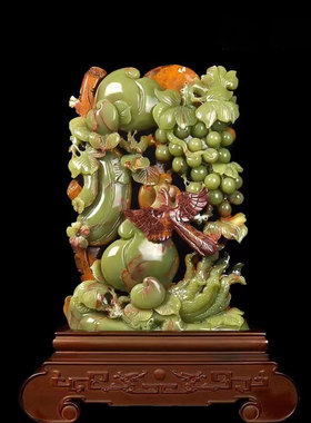 玉石装饰品中式办公室招财摆件