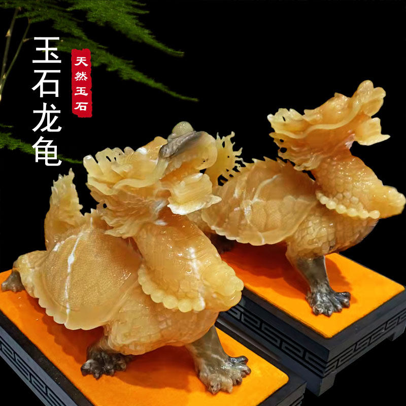 玉石招财摆件中式办公室装饰品