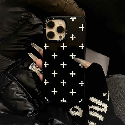 SMFK联名Caseti明星同款适用于苹果16promax手机壳iPhone15plus镜面13磁吸Magsafe十字花14潮牌高级华强北C家