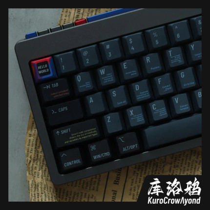 KCA库洛鸦正版黑色程序员键帽ROG夜魔wooting魔导士磁轴PBT键帽
