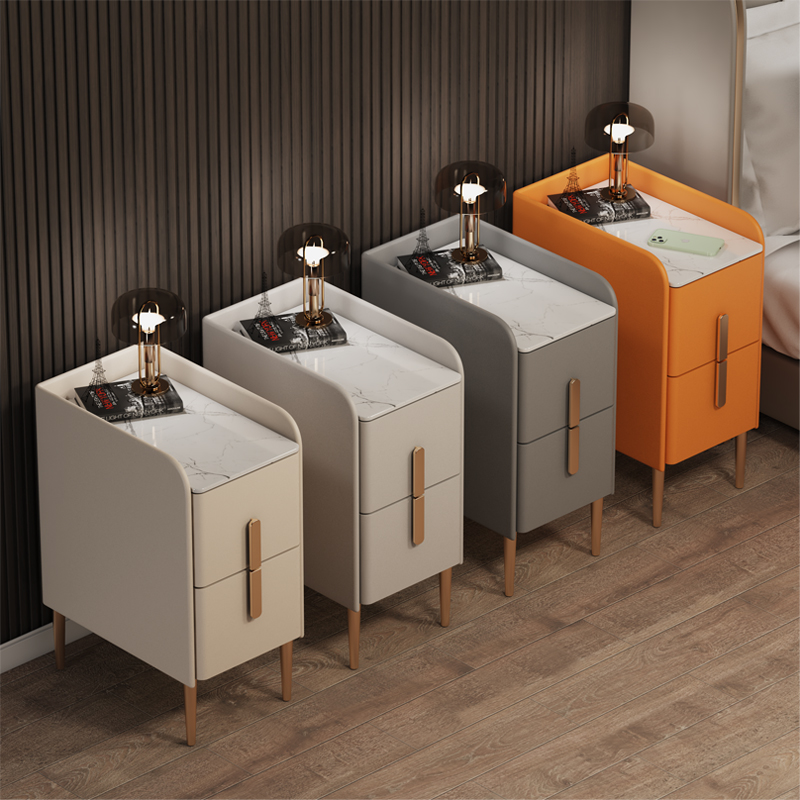 实木岩板小型简约现代床头柜