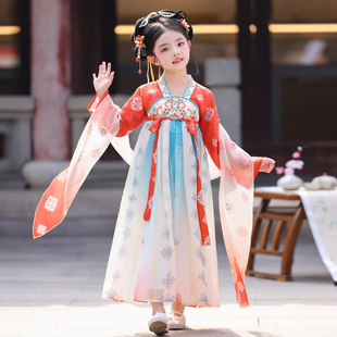 汉服女童2025春秋儿童高端襦裙中国风超仙古风唐装女孩古装连衣裙