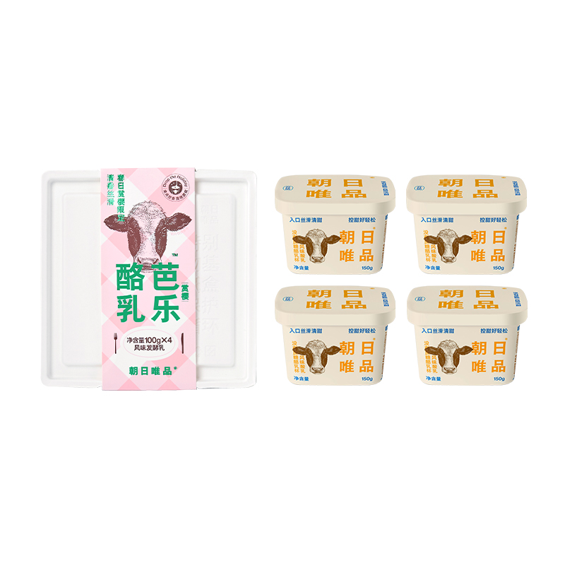 朝日唯品低温酸奶100g*4杯*3盒装