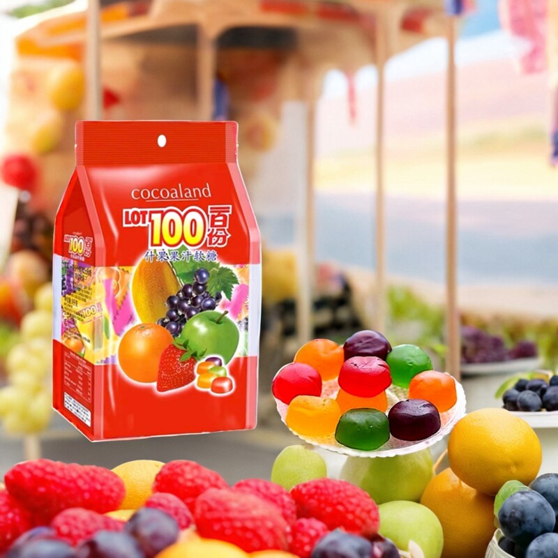 马来西亚进口LOT100一百份果汁软糖年货伴手礼果味软糖零食1kg/袋