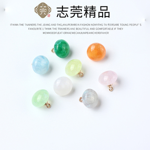 复古新中式国风圆形闪粉旗袍衬衫开衫纽扣树脂球形辅料小扣子