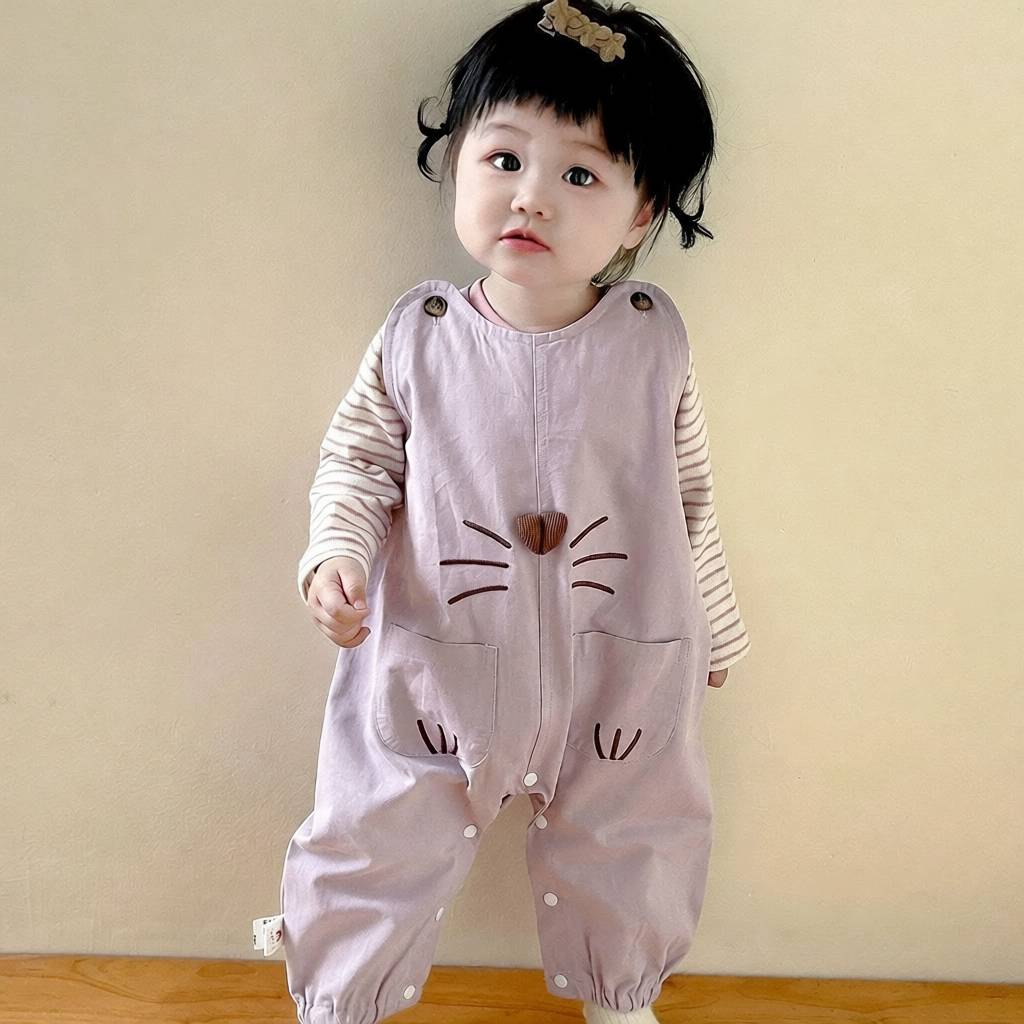 春秋背带裤两件套婴儿连体衣小