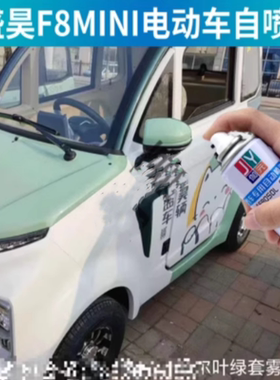 盛昊F8MINI迷你竹林灰自喷漆冰淇淋白色专用丽风灰绿色划痕修复漆