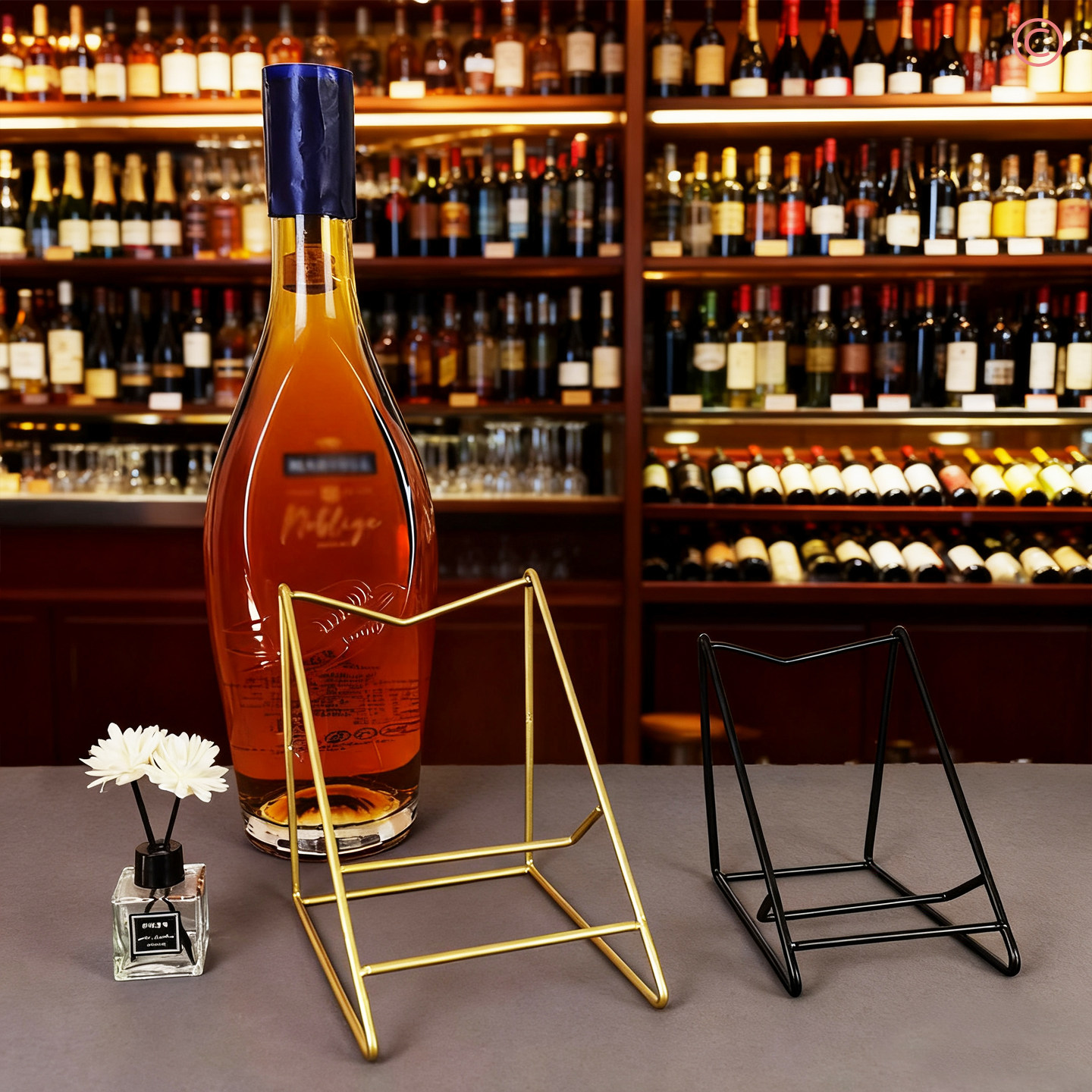 大号3升洋酒架欧式红酒支架展示架铁艺葡萄酒架装饰酒摆件3L1.5L
