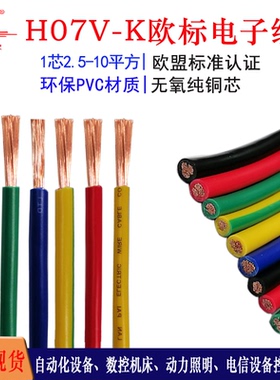 H07V欧标电线2.5 4 6 10平方单芯多股电子线配电箱信号控制软线