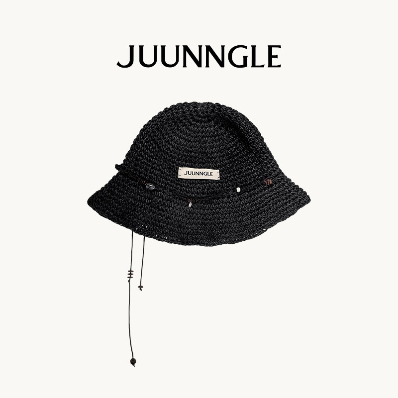 洲谷JUUNNGLE贻贝海湾沙滩遮阳帽女男显脸小时尚手工编织礼物圆形