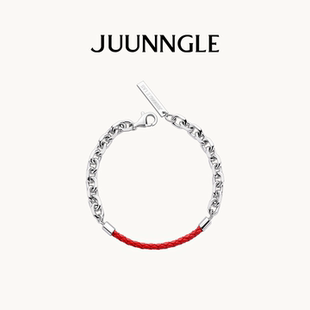 Juunngle洲谷情侣手链女男编织手绳红皮绳本命年转运生日礼物手饰