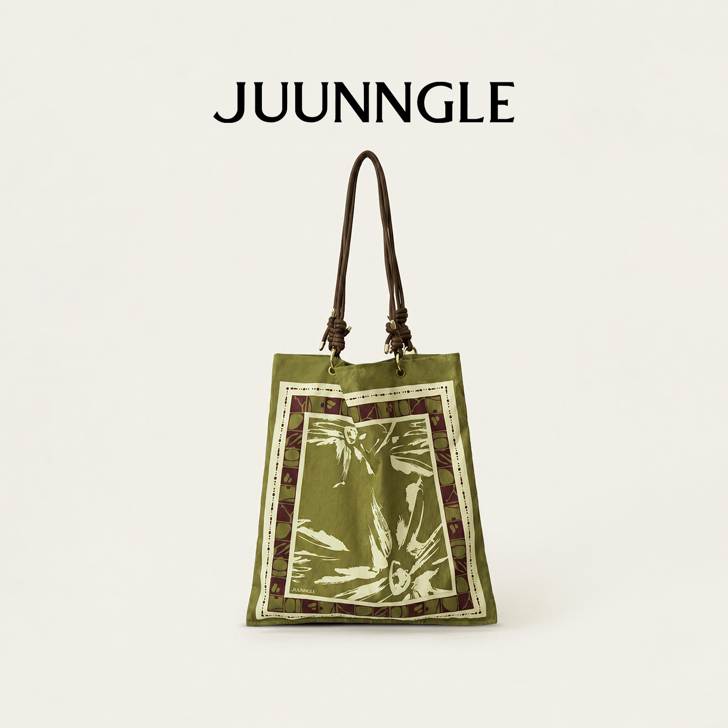JUUNNGLE洲谷秘境双面印花帆布包女手提包时尚百搭托特包新款