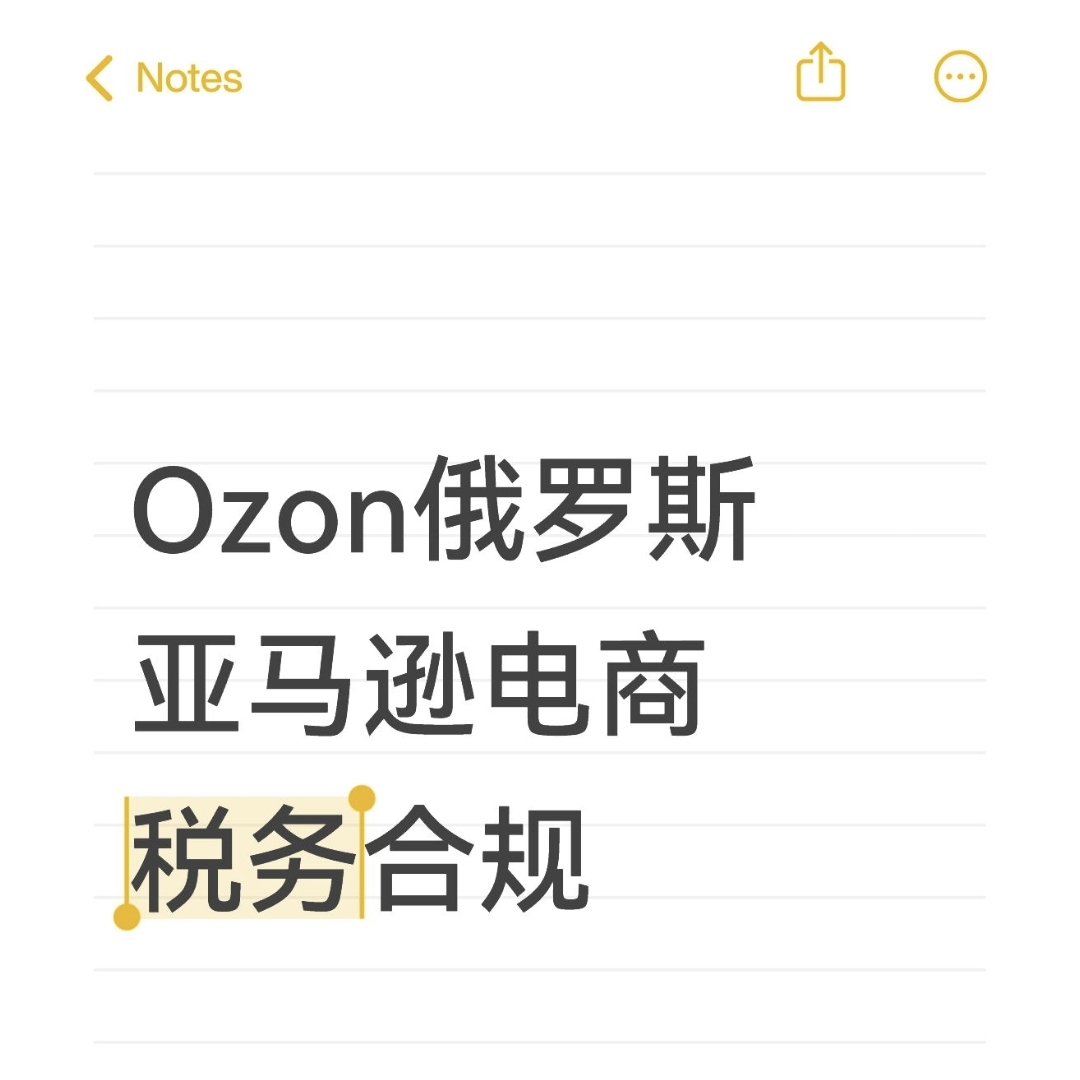Ozon俄罗斯亚马逊电商税务合规纳税咨询跨境电商财务筹划代理记账
