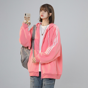 XZ409-1-Y02-P70 春季新款中性风开衫连帽卫衣休闲运动外套 -控88图片