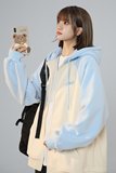 XZ409-1-Y03-P70秋季复古插肩袖卫衣开衫连帽宽松外套女（控88），男装卫衣，星座1514