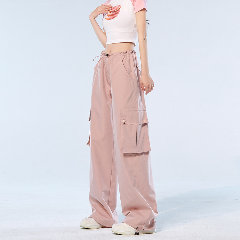 宽松直筒裤阔腿裤多口袋男女街舞2025春夏垂感休闲薄款运动裤，女装休闲裤，星座1514