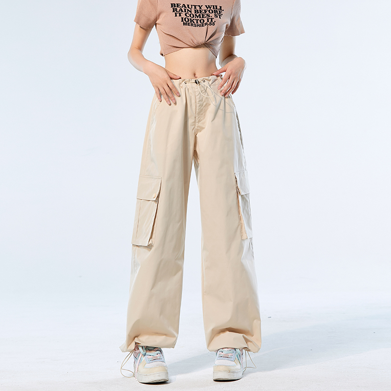宽松直筒裤阔腿裤多口袋男女街舞2025春夏垂感休闲薄款运动裤，女装休闲裤，星座1514