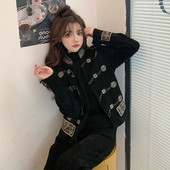 中式 新中式 女装 秋冬汉服盘扣上衣国风冬装 外套 中国风棉服女款 唐装