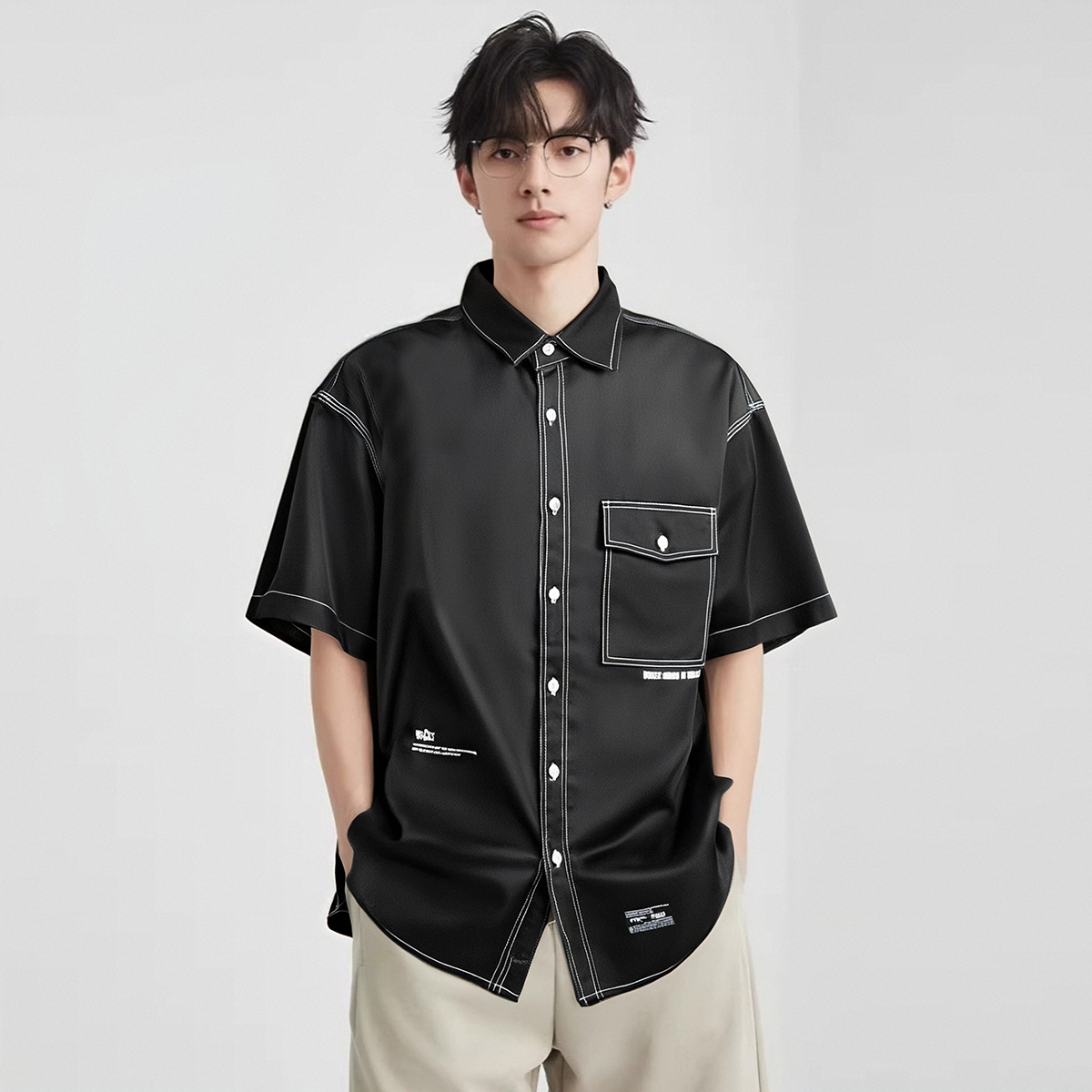 YPUT男装外穿式短袖衬衫YHG123042C