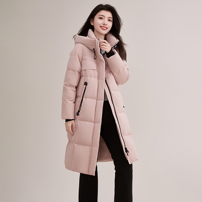 羽绒服女中长款连帽休闲时尚百搭外套YHF211583G