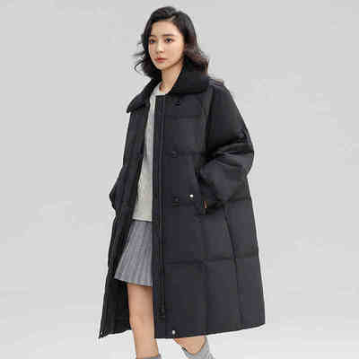 YPUT中长款针织防风保暖羽绒服