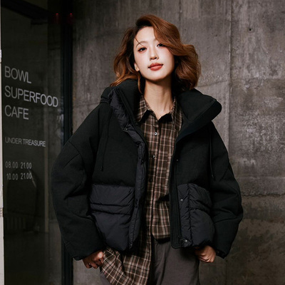 轻薄羽绒服女短款连帽简约休闲防寒保暖外套YHG411727G