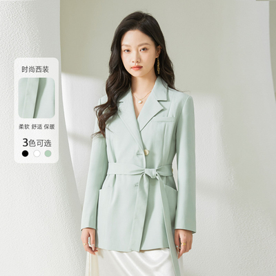 YPUT女士收腰西装外套通勤西服系带西装外套YHE201004A