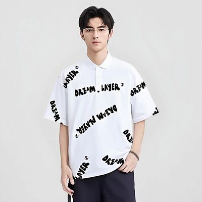 YPUT男装T恤潮流字母宽松百搭印花 YHG124027C