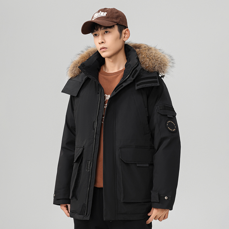 男士时尚休闲连帽羽绒服YHG111382G
