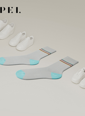 APEL匹马棉条纹情侣袜子男中筒袜柔软舒适透气女百搭高端潮流棉袜