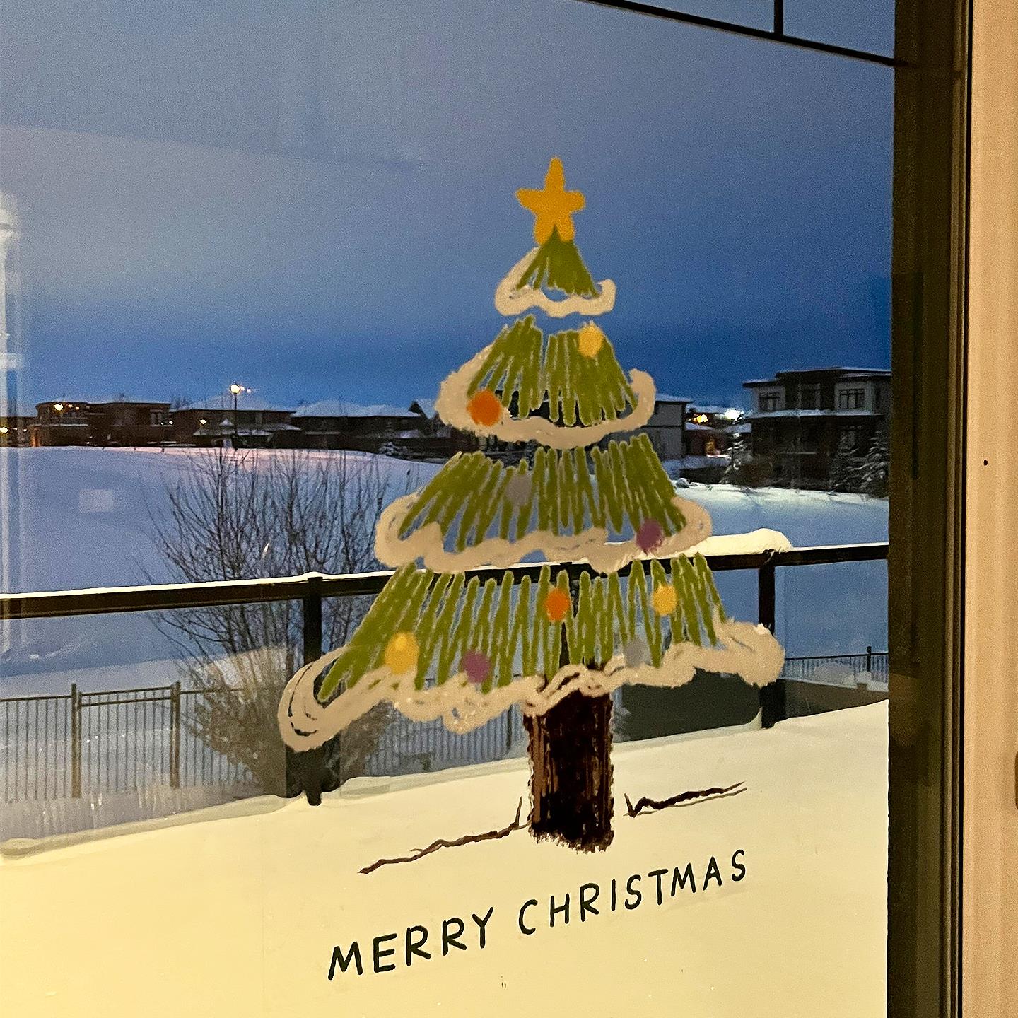 圣诞树静电贴画圣诞节装饰玻璃门窗花贴纸店铺橱窗氛围感场景布置