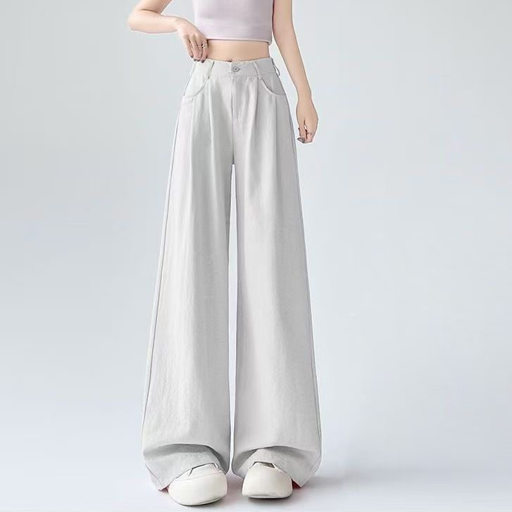 奶芙西装裤子女春夏薄款2025新高腰宽松垂坠感休闲慵懒显瘦阔腿裤