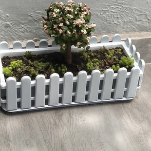 栅栏式花盆长条长方形花槽树脂菜园大号种菜盆阳台专用居家园艺