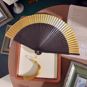 扇子古风新中式 折扇中国风舞蹈扇汉服旗袍绿色结婚新娘晨袍折叠扇