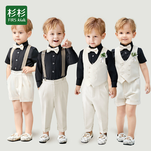 杉杉男童礼服儿童西装婚礼花童小主持人马甲套装周岁生日西服套装