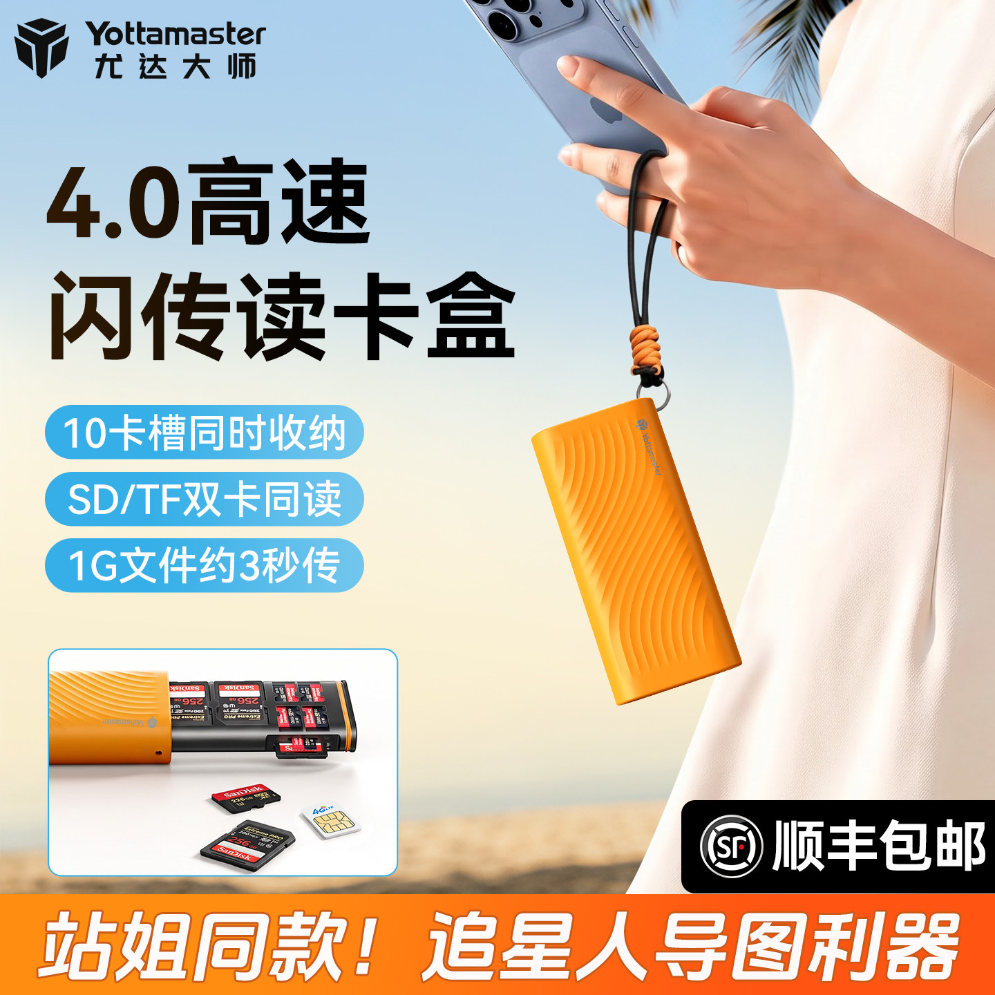 尤达大师4.0高速读卡器SD/TF同读										