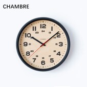 CHAMBRE日本进口24小时数字静音挂钟北欧实木时钟客厅静音石英钟