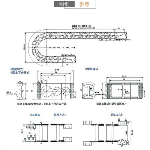 TL100卧车加工中心全封闭式钢铝拖链TL125中复立车金属坦克链厂家
