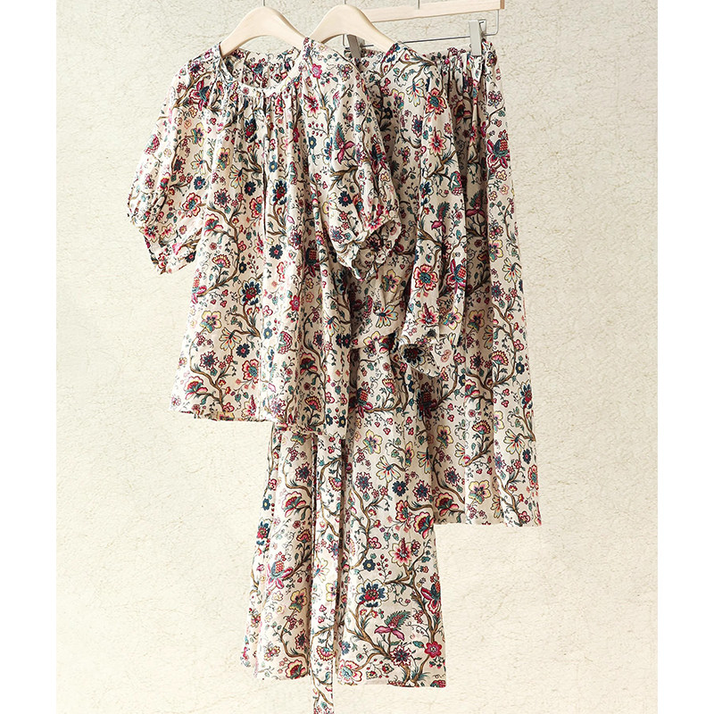 老钱风亚麻印花连衣裙/半裙松紧腰度假风高级感透气2025年夏新款,女装/女士精品,汉服连衣裙,淘宝优惠券,粉丝福利购,淘宝优惠卷