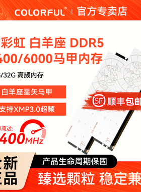 七彩虹16G/32G DDR5 6000/6800 台式机白色内存条 马甲条 白羊座