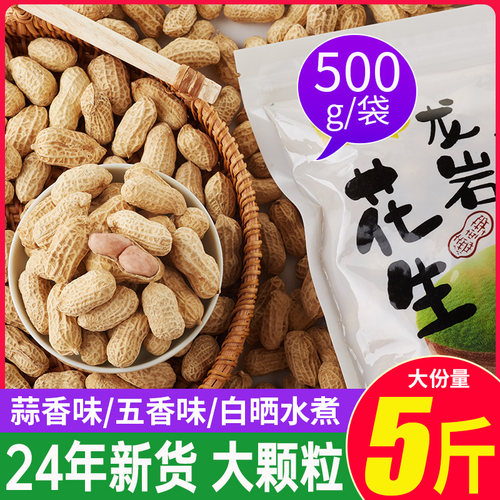 龙岩花生蒜香五香白晒水煮花生米带壳坚果炒货熟食特产小零食批发
