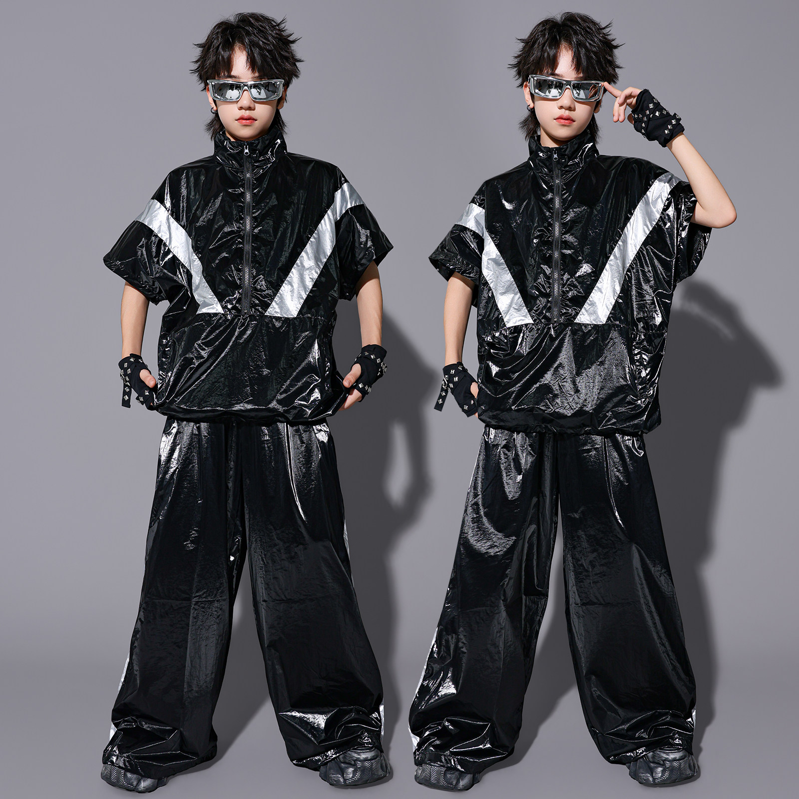 儿童街舞潮服演出服男女童嘻哈潮服套装少儿hiphop炸街酷炫表演服