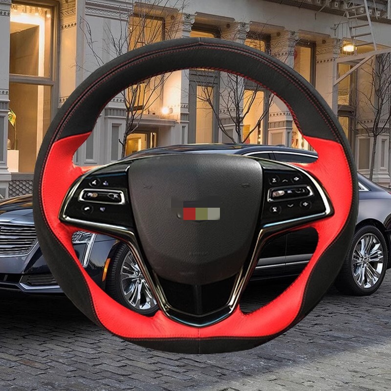 适用凯迪拉克17款新ATS-L XT5CT6 XTS SRX专用手缝包皮方向盘把套