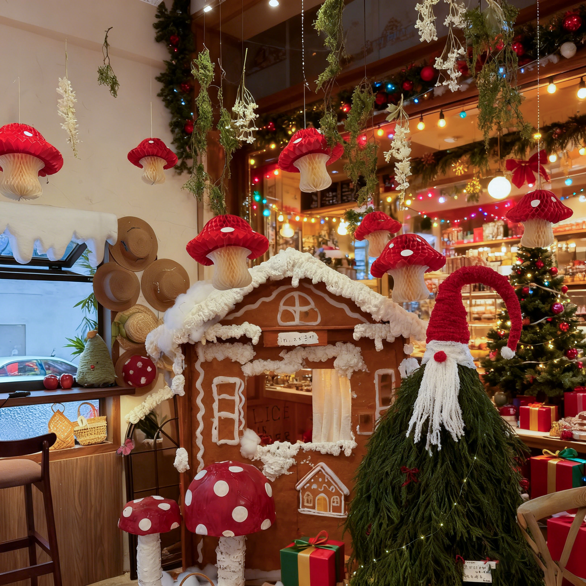 【圣诞店铺装饰】蘑菇蜂窝挂件