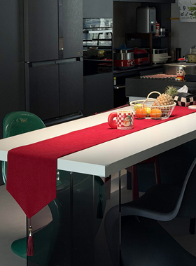 新年桌布氛围感马年红色桌旗喜庆长条茶几餐桌中国风盖布2026新款