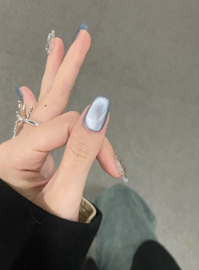 纯手工穿戴甲显白气质猫眼贴钻爆闪气质高级感成品美甲贴片 BB234