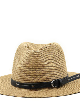 时尚草帽Jazz Cowboy Hats Wide Brim Men Hat Panama Women