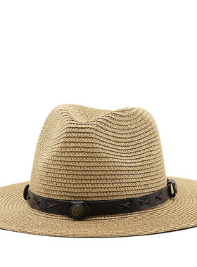 时尚草帽Jazz Cowboy Hats Wide Brim Men Hat Panama Women